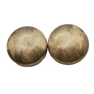 Vintage Coro Round Clip On Earrings Gold‎ Tone